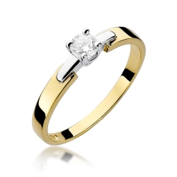 Pierścionek zaręczynowy z żółtego złota z diamentem 0,20ct Fire Of Love BW-241
