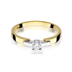 Pierścionek zaręczynowy z żółtego złota z diamentem 0,20ct Fire Of Love BW-241