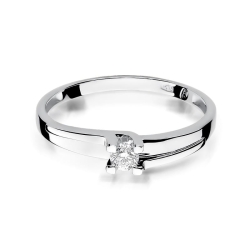 Pierścionek zaręczynowy z białego złota z diamentem 0,12ct Fire Of Love BW-246-b