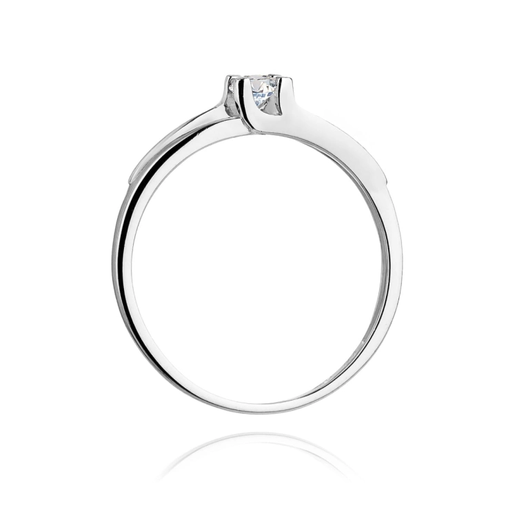 Pierścionek zaręczynowy z białego złota z diamentem 0,12ct Fire Of Love BW-246-b