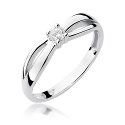 Pierścionek zaręczynowy z białego złota z diamentem 0,10ct Fire Of Love BW-248-b
