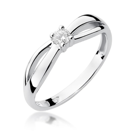 Przejdź do produktu Pierścionek zaręczynowy z białego złota z diamentem 0,10ct Fire Of Love 