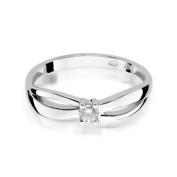 Pierścionek zaręczynowy z białego złota z diamentem 0,10ct Fire Of Love BW-248-b