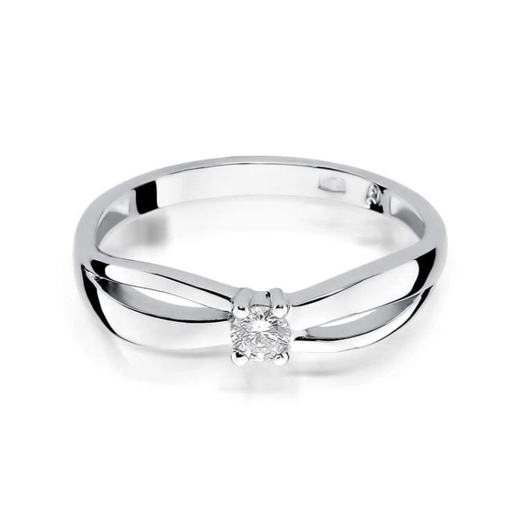Pierścionek zaręczynowy z białego złota z diamentem 0,10ct Fire Of Love BW-248-b
