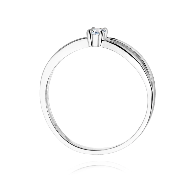 Pierścionek zaręczynowy z białego złota z diamentem 0,10ct Fire Of Love BW-248-b