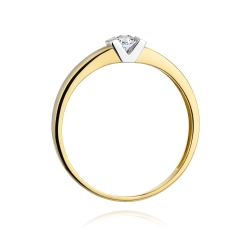Pierścionek zaręczynowy z żółtego złota z diamentem 0,10ct Fire Of Love BW-249