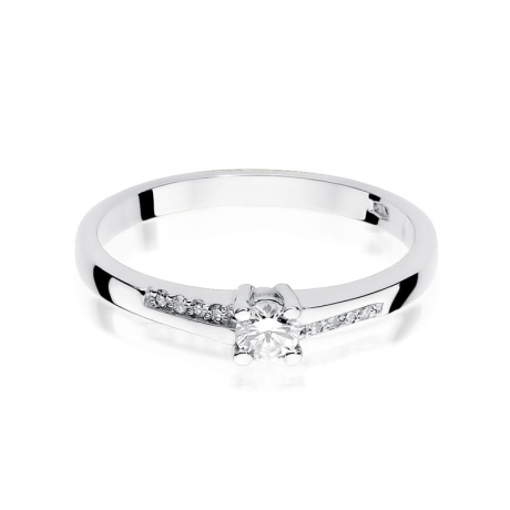 Przejdź do produktu Pierścionek zaręczynowy z białego złota z diamentami 0,19ct Fire Of Love