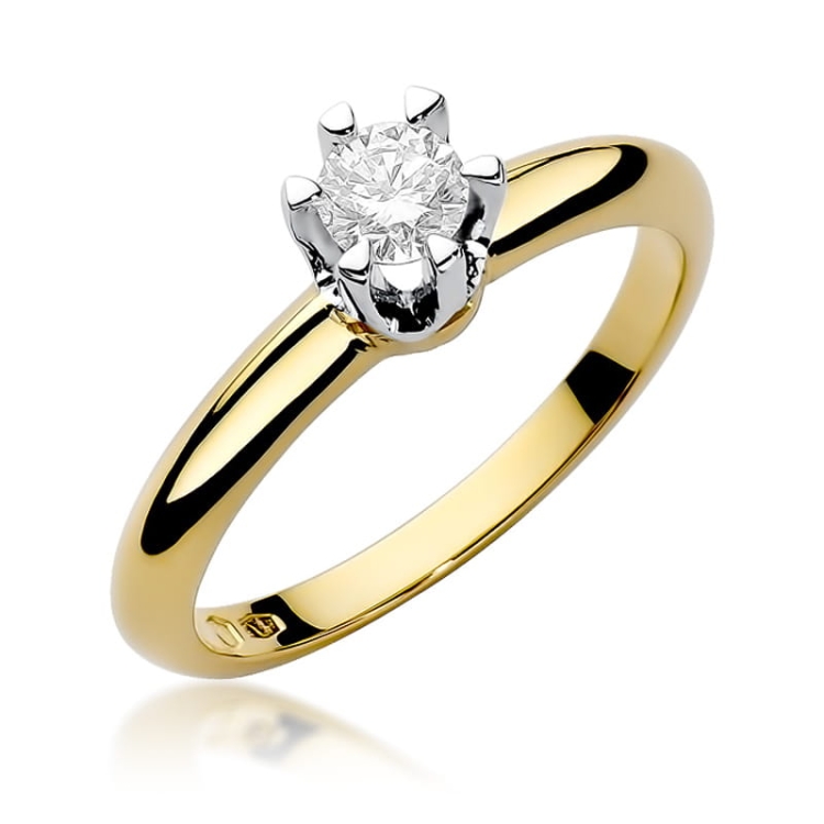 Pierścionek zaręczynowy z żółtego złota z diamentem 0,30ct Fire Of Love BW-267