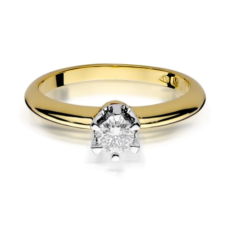 Przejdź do produktu Pierścionek zaręczynowy z żółtego złota z diamentem 0,30ct Fire Of Love 