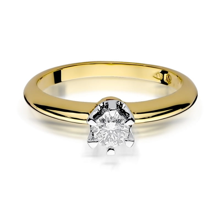 Pierścionek zaręczynowy z żółtego złota z diamentem 0,30ct Fire Of Love BW-267