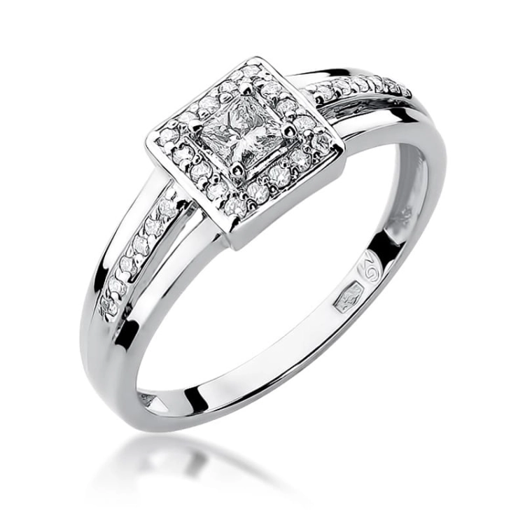 Pierścionek zaręczynowy z białego złota z diamentami 0,29ct Fire Of Love BW-271-diamenty-b