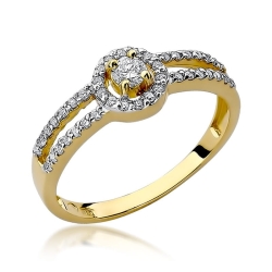 Pierścionek zaręczynowy z żółtego złota z diamentami 0,31ct Fire Of Love BW-272
