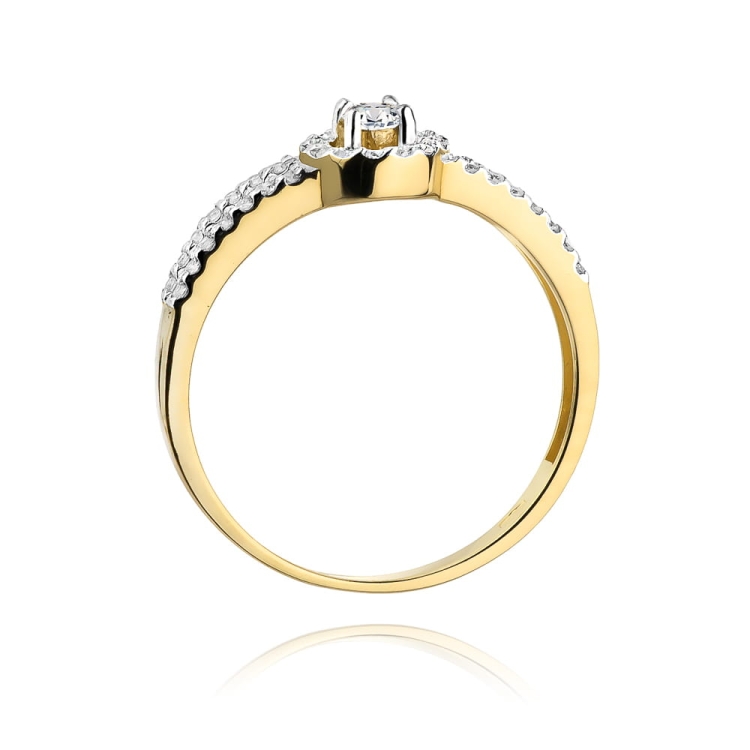 Pierścionek zaręczynowy z żółtego złota z diamentami 0,31ct Fire Of Love BW-272