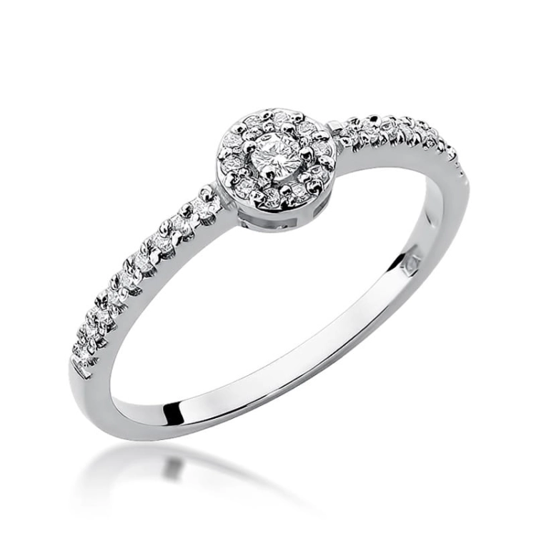 Pierścionek zaręczynowy z białego złota z diamentami 0,19ct Fire Of Love BW-273-b