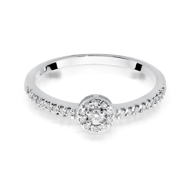 Pierścionek zaręczynowy z białego złota z diamentami 0,19ct Fire Of Love BW-273-b