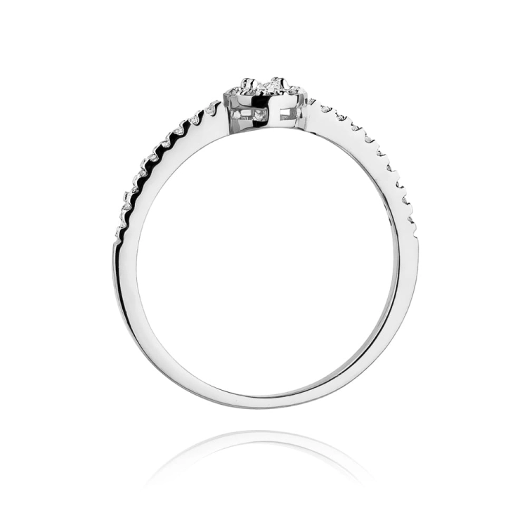 Pierścionek zaręczynowy z białego złota z diamentami 0,19ct Fire Of Love BW-273-b