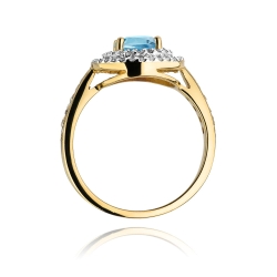 Pierścionek zaręczynowy z żółtego złota z topazem i diamentami 0,38ct Fire Of Love BW-274-topaz