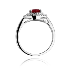 Pierścionek zaręczynowy z białego złota z rubinem i diamentami 0,38ct Fire Of Love BW-274-rubin-b