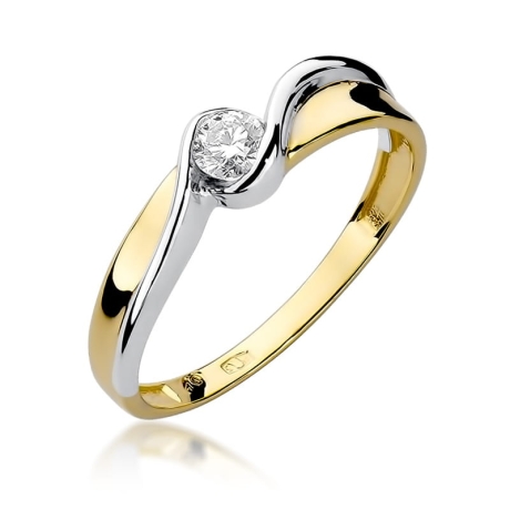 Przejdź do produktu Pierścionek zaręczynowy z żółtego złota z diamentem 0,15ct Fire Of Love