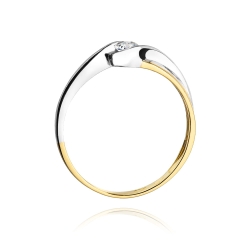 Pierścionek zaręczynowy z żółtego złota z diamentem 0,15ct Fire Of Love BW-278