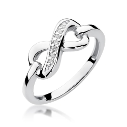 Pierścionek zaręczynowy z białego złota z diamentami 0,04ct Fire Of Love BW-285-b