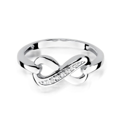 Pierścionek zaręczynowy z białego złota z diamentami 0,04ct Fire Of Love BW-285-b