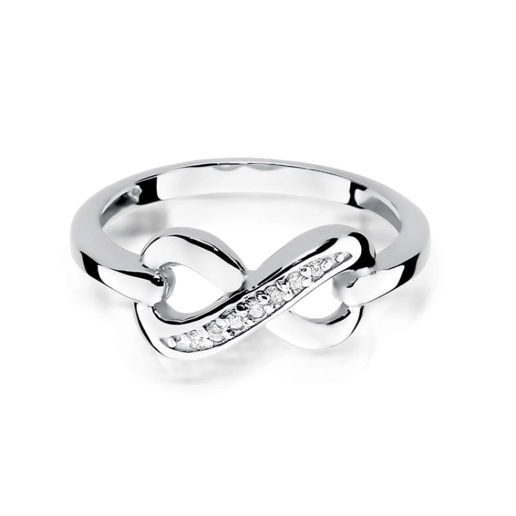 Pierścionek zaręczynowy z białego złota z diamentami 0,04ct Fire Of Love BW-285-b