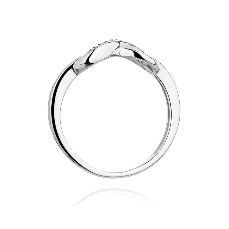 Pierścionek zaręczynowy z białego złota z diamentami 0,04ct Fire Of Love BW-285-b