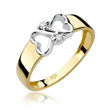 Przejdź do produktu Pierścionek zaręczynowy z żółtego złota z diamentami 0,04ct Fire Of Love 