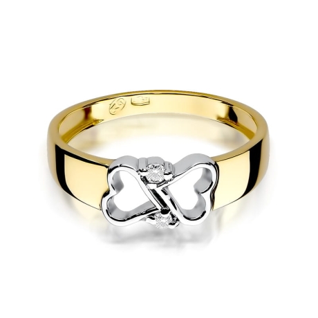 Przejdź do produktu Pierścionek zaręczynowy z żółtego złota z diamentami 0,04ct Fire Of Love 