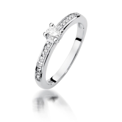 Pierścionek zaręczynowy z białego złota z diamentami 0,28ct Fire Of Love BW-288-0,28ct-b
