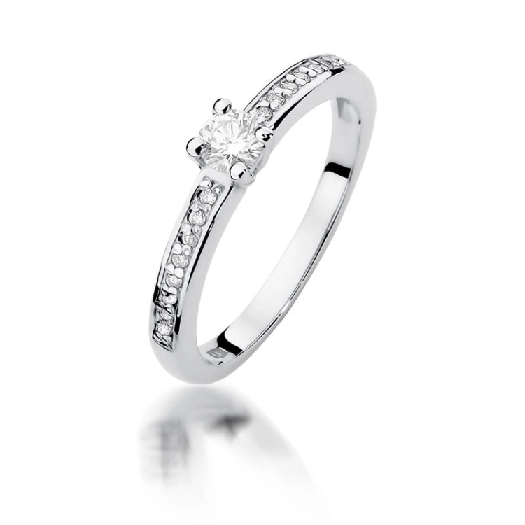 Pierścionek zaręczynowy z białego złota z diamentami 0,28ct Fire Of Love BW-288-0,28ct-b