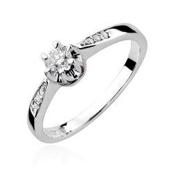 Pierścionek zaręczynowy z białego złota z diamentami 0,25ct Fire Of Love BW-291-b