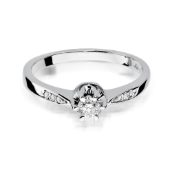 Pierścionek zaręczynowy z białego złota z diamentami 0,25ct Fire Of Love BW-291-b