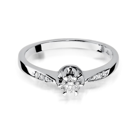 Przejdź do produktu Pierścionek zaręczynowy z białego złota z diamentami 0,25ct Fire Of Love