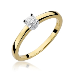 Pierścionek zaręczynowy z żółtego złota z diamentem 0,20ct Fire Of Love BW-292