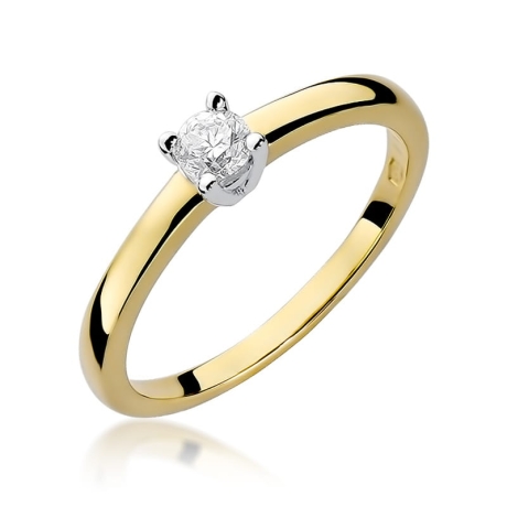 Przejdź do produktu Pierścionek zaręczynowy z żółtego złota z diamentem 0,20ct Fire Of Love