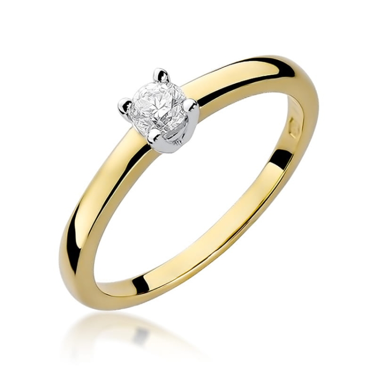 Pierścionek zaręczynowy z żółtego złota z diamentem 0,20ct Fire Of Love BW-292