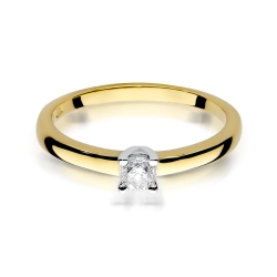 Pierścionek zaręczynowy z żółtego złota z diamentem 0,20ct Fire Of Love BW-292