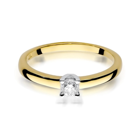 Przejdź do produktu Pierścionek zaręczynowy z żółtego złota z diamentem 0,20ct Fire Of Love