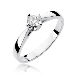 Pierścionek zaręczynowy z białego złota z diamentem 0,20ct Fire Of Love BW-293-b