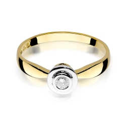 Pierścionek zaręczynowy z żółtego złota z diamentem 0,10ct Fire Of Love BW-294-0,10ct