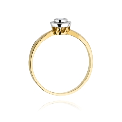 Pierścionek zaręczynowy z żółtego złota z diamentem 0,10ct Fire Of Love BW-294-0,10ct