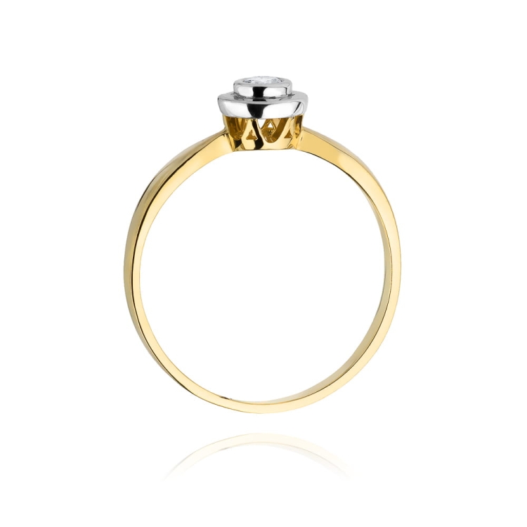 Pierścionek zaręczynowy z żółtego złota z diamentem 0,10ct Fire Of Love BW-294-0,10ct