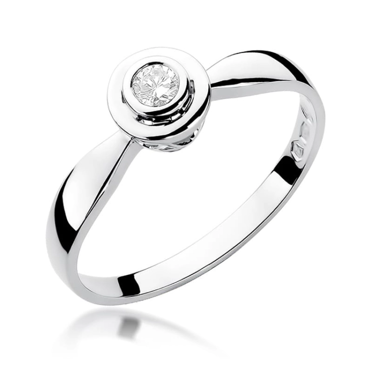Pierścionek zaręczynowy z białego złota z diamentem 0,15ct Fire Of Love  BW-294-0,15ct-b