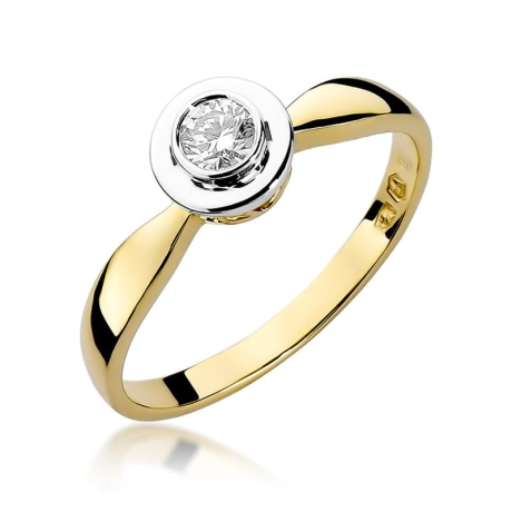 Przejdź do produktu Pierścionek zaręczynowy z żółtego złota z diamentem 0,20ct Fire Of Love 