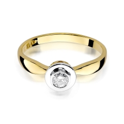 Pierścionek zaręczynowy z żółtego złota z diamentem 0,20ct Fire Of Love BW-294-0,20ct