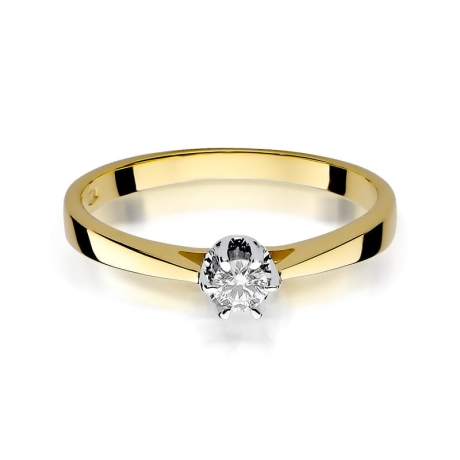 Przejdź do produktu Pierścionek zaręczynowy z żółtego złota z diamentem 0,12ct Fire Of Love