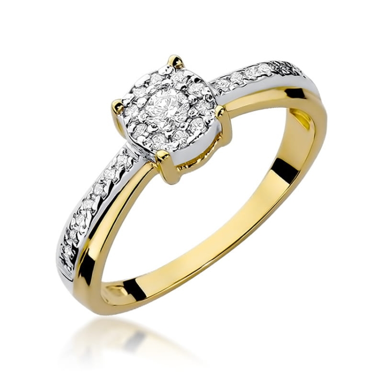 Pierścionek zaręczynowy z żółtego złota z diamentami 0,25ct Fire Of Love BW-302