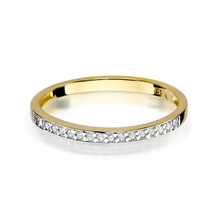 Pierścionek zaręczynowy z żółtego złota z diamentami 0,09ct Fire Of Love BW-306